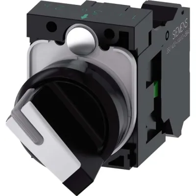 Siemens Knebelschalter 3SU1100-2BF60-3BA0 | 2 Schaltstellungen | IP67/IP69K | 22,3 mm | beleuchtbar | Kunststoff | weiß