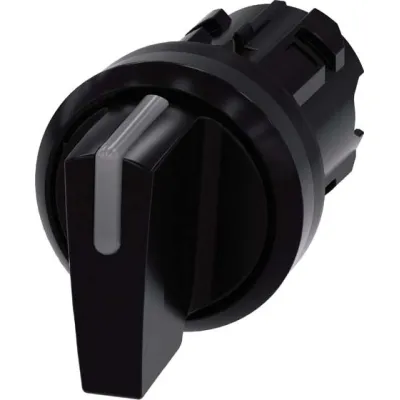 Siemens Knebelschalter 3SU1002-2BL10-0AA0 | beleuchtbar | 3 Schaltstellungen | 22mm | SIRIUS ACT | schwarz | Kunststoff