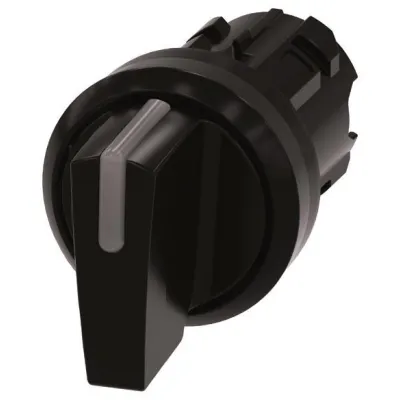 Siemens Knebelschalter 3SU1002-2BP10-0AA0 | beleuchtbar | 3 Schaltstellungen | 22,3 mm | rund | Kunststoff | schwarz