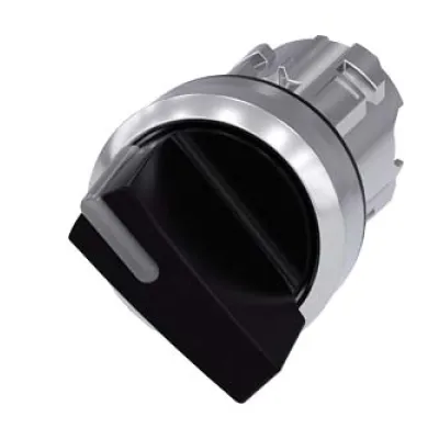 Siemens Knebelschalter 3SU1052-2BF10-0AA0 | beleuchtbar | 2 Schaltstellungen | Metall | 22,3mm | verrastend | schwarz