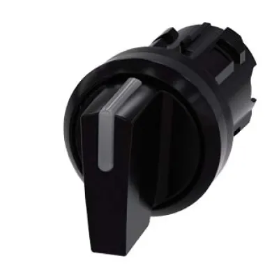 Siemens Knebelschalter beleuchtbar 3SU1002-2BM10-0AA0 | 3 Schaltstellungen | Ø22,3mm | tastend | IP68 | schwarz