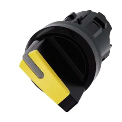 Siemens Knebelschalter 3SU1002-2BC30-0AA0 | beleuchtbar | 2 Schaltstellungen | tastend | 22 mm | Kunststoff | gelb