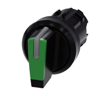 Siemens Knebelschalter 3SU1002-2BL40-0AA0 | beleuchtbar | 3 Schaltstellungen | 22 mm | verrastend | Kunststoff | grün