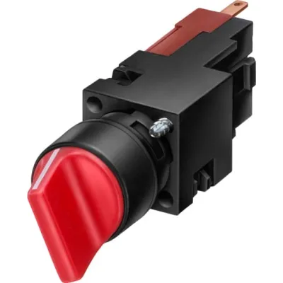 Siemens Wahlschalter 3SB2202-2AB01 | Knebelschalter 16mm rund | 2 Schaltstellungen O-I | verrastend | IP65 | schwarz