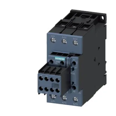 SIEMENS Leistungsschütz 3RT2036-1KB44 | 22kW | 3-polig | 400V AC-3 | 51A | DC 24V | 2S+2Ö | Schraubanschluss