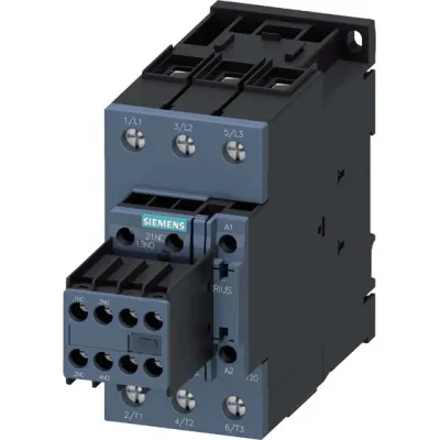 SIEMENS Leistungsschütz 3RT2036-1KB44 | 22kW | 3-polig | 400V AC-3 | 51A | DC 24V | 2S+2Ö | Schraubanschluss