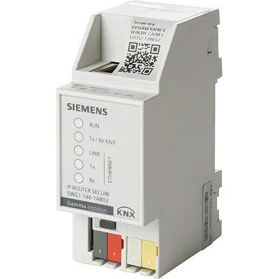Siemens IP Router Secure N 146/03 5WG1146-1AB03 | KNX Koppler | REG 2TE | KNXnet/IP Secure | PoE | RJ45 | Lichtgrau