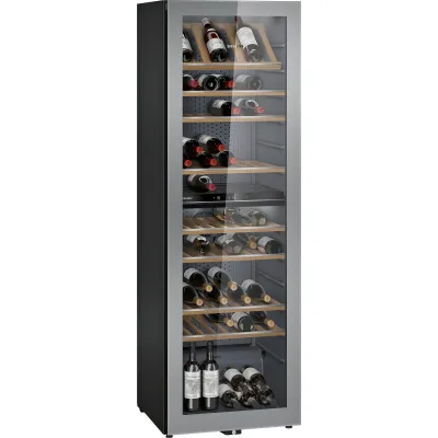 Siemens Weinkühlschrank KW36KATGA iQ500 | 2 Zonen | 199 Flaschen | Glastür UV-Schutz | LED | 186x60 cm | silber