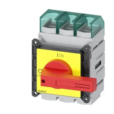 SIEMENS Hauptschalter 3LD2305-0TK13 | Lasttrennschalter 160A 3-polig IP65 | Not-Aus Schalter | Frontbefestigung | rot