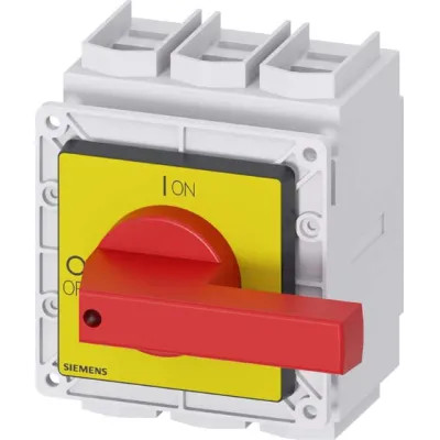 SIEMENS Hauptschalter 3LD2305-0TK13 | Lasttrennschalter 160A 3-polig IP65 | Not-Aus Schalter | Frontbefestigung | rot