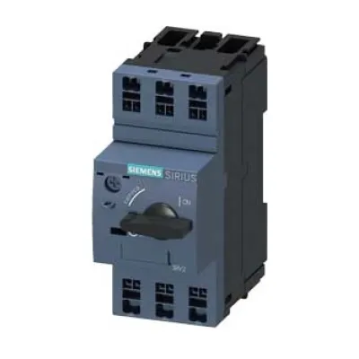 SIEMENS Leistungsschalter 3RV2411-1BA20 | 2A | 3-polig | Trafoschutz S00 | Federzuganschluss | IP20 | 1,4–2A
