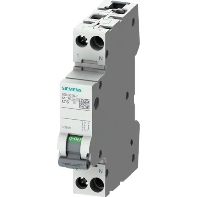 Siemens Leitungsschutzschalter 5SL6016-7 | 230V | 16A C-Charakteristik | 1+N-polig | 6kA | 1TE | für Hutschiene | IP20