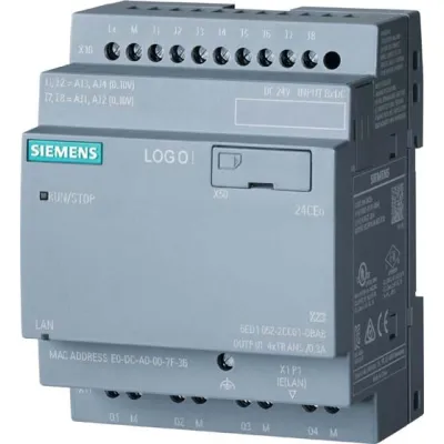 Siemens Logikmodul LOGO! 24CEo 6ED1052-2CC08-0BA1 | SPS-Steuerung | 8DE/4AE/4DA | 24V DC | Ethernet | Webserver