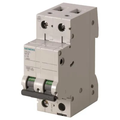 SIEMENS Leitungsschutzschalter 5SL6206-6 | B 6A 2-polig | 400V AC | 6kA | 2TE | Kurzschluss- & Überlastschutz | IP20