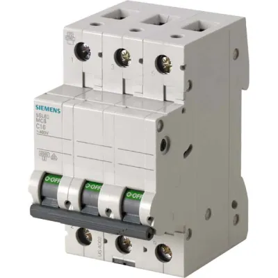 Siemens Leitungsschutzschalter 5SL6350-7 | 3-polig | 50A | C-Charakteristik | 400V AC | 6kA | 3TE | IP20