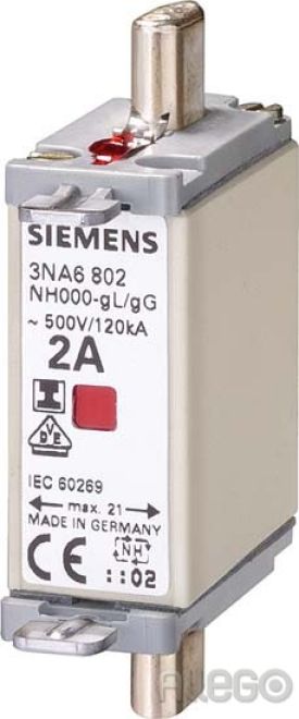 Siemens mens NH-Sicherungseinsatz G000 16A 500AC/250DC 3NA6805