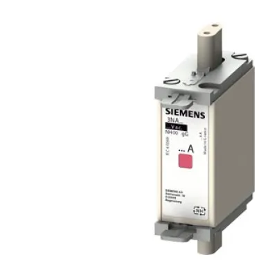 Siemens NH-Sicherungseinsatz 3NA6817 | NH000 40A gG | 500V AC/250V DC | isolierte Grifflaschen | Kombikennmelder