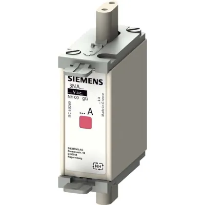Siemens NH-Sicherungseinsatz 3NA6817 | NH000 40A gG | 500V AC/250V DC | isolierte Grifflaschen | Kombikennmelder