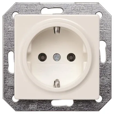 Siemens Steckdose SCHUKO 5UB1511 | DELTA i-system | Unterputz | 16A 250V | schraubenlos | 55x55mm | titanweiß
