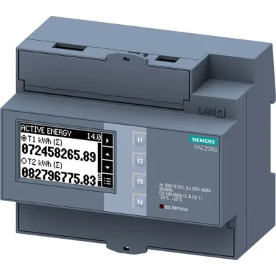 SIEMENS Kombimessgerät 7KM2200-2EA40-1DA1 | PAC2200 | 65A | 3-phasig | Modbus RTU | Energiezähler | Hutschiene | LCD