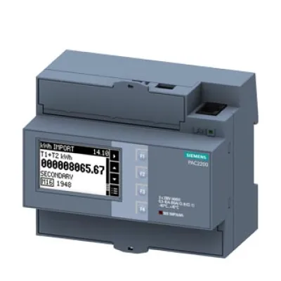 Siemens Messgerät 7KM PAC2200 7KM2200-2EA40-1JA1 | Energiezähler 3-phasig 65A | MID geeicht | Hutschiene | Modbus TCP