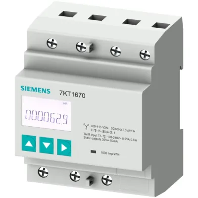 Siemens SENTRON Energiezähler 7KT1667 PAC1600 | 3-phasig | 80A | Hutschiene | M-Bus | elektronisch | digital | IP40