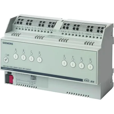 Siemens Binäreingang N 262D51 | KNX REG | 8 Eingänge potentialfrei | LED-Anzeige | 8TE | IP20 | lichtgrau