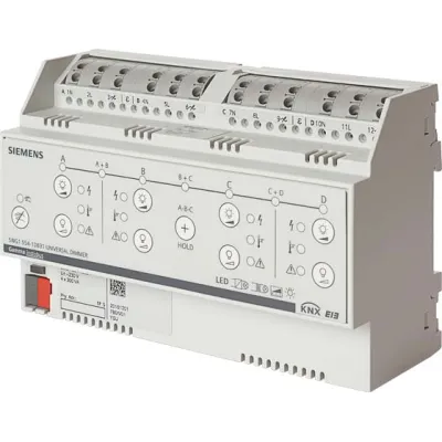 SIEMENS Universaldimmer KNX REG 5WG1554-1DB31 | 4x300VA | 4 Ausgänge | Dimmaktor | 230V | LED Retrofit | Handbedienung