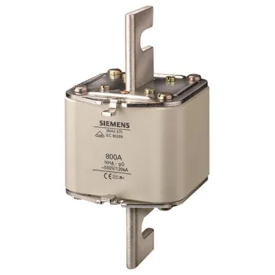 SIEMENS NH-Sicherungseinsatz 3NA3475 | 800A NH4 | 500V AC/440V DC | gG/gL | Stirnkennmelder | Grifflaschen