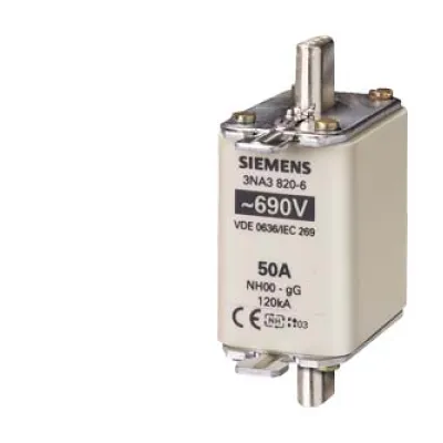 Siemens NH-Sicherungseinsatz 3NA3822-6 | NH00 | 63A | 690V AC | 250V DC | gL/gG | mit Stirnkennmelder
