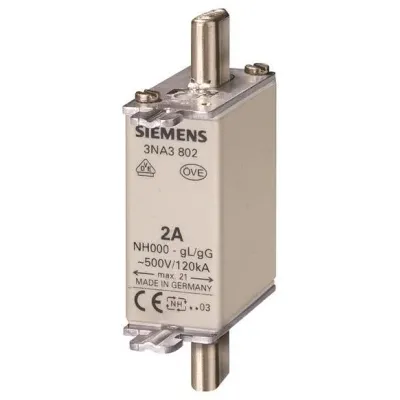 Siemens NH-Sicherungseinsatz 3NA3836-8 | NH000 | 160A | gG | 400V | Stirnkennmelder | spannungsführende Grifflaschen