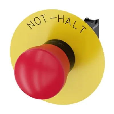 Siemens Not-Halt-Pilzdrucktaster 3SU1100-1HA20-1CH0 | 22mm | IP67/IP69K | Kunststoff | verrastend | 1 Öffner | rot