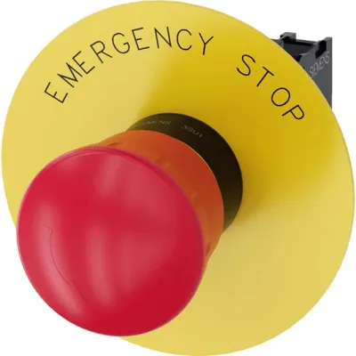 SIEMENS Not-Halt-Pilzdrucktaster 3SU1100-1HB20-1CG0 | EMERGENCY STOP | 22mm | 1 Öffner | IP67/IP69K | rot