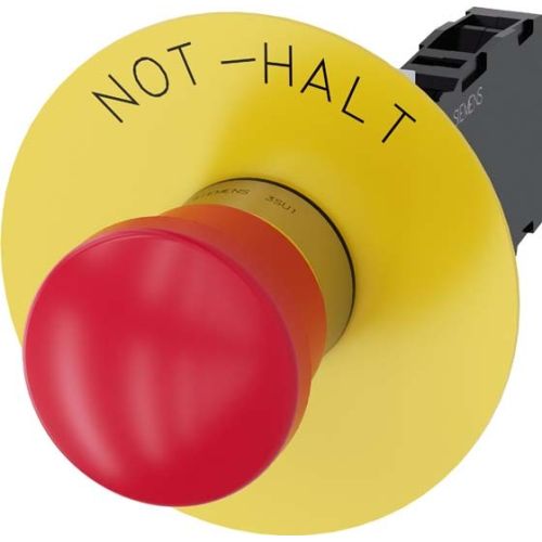 Bild: Siemens Not-Halt-Pilzdrucktaster Not-Halt 3SU1150-1HA20-1FH0