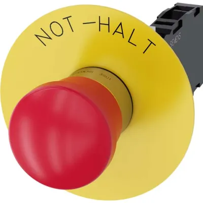 Siemens Not-Halt-Pilzdrucktaster 3SU1150-1HA20-1FH0 | 22mm | Metall | rund | Zugentriegelung | IP67/IP69K | 1S+1Ö | rot