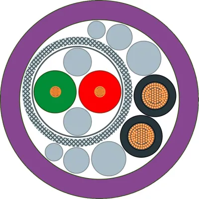 Siemens PROFIBUS Hybridkabel 6XV1860-2S | robust, schleppfähig, schweißperlenfest | 2xCu 1,5mm² | geschirmt | Meterware