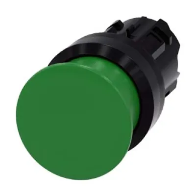 Siemens Pilzdrucktaster 3SU1000-1AD40-0AA0 | 22 mm rund | Kunststoff | tastend | IP67/IP69K | Kappe 30 mm | grün