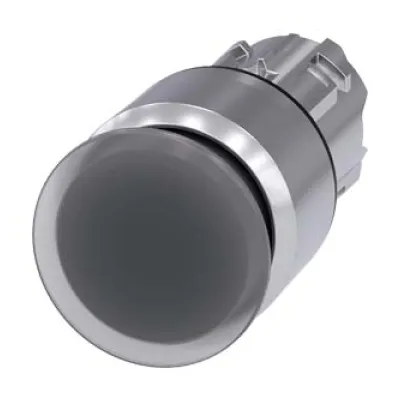 Siemens Pilzdrucktaster 3SU1051-1AA70-0AA0 | Leuchtpilzdrucktaster 22mm rund | Metall hochglanz | Zugentriegelung | klar
