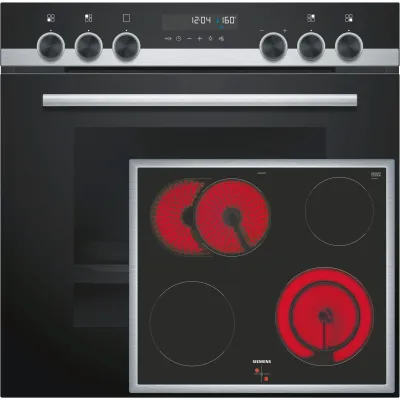 Siemens Einbau-Herd-Set PQ521KB10 | iQ500 | Backofen 71l | Pyrolyse | Glaskeramik-Kochfeld | Edelstahl