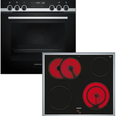 Siemens Einbauherd-Set PQ521KT22B | iQ500 HE578GBS3 + Glaskeramik-Kochfeld | 60 cm | Pyrolyse | 3D Heißluft | Edelstahl