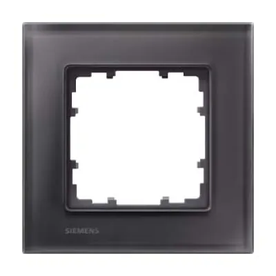Siemens Abdeckrahmen 1-fach DELTA miro 5TG1201-2 | Glas | schwarz | 90x90 mm | glänzend | Unterputz | IP20