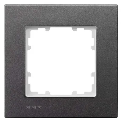 Siemens Rahmen 1-fach 5TG1111-2 | DELTA miro | Kunststoff | 90x90mm | Unterputz | glänzend | IP20 | carbonmetallic