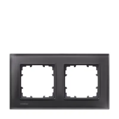 Siemens Abdeckrahmen 2-fach DELTA miro 5TG1202-2 | Glas schwarz | 161x90mm | Unterputz | glänzend | IP20
