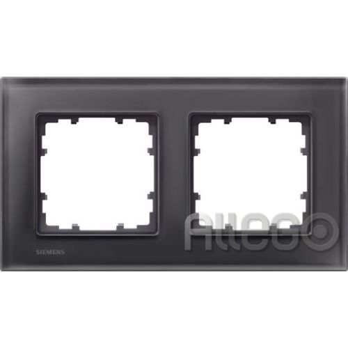 Bild: Siemens Rahmen 2-fach Delta Miro Glas sw 5TG1202-2