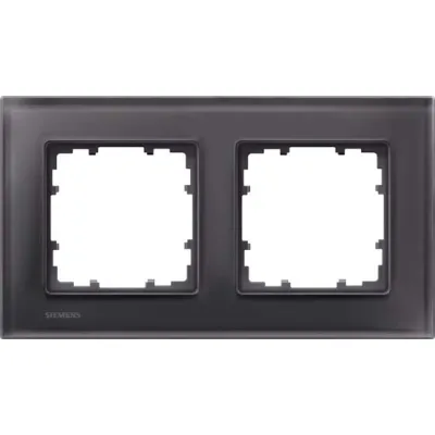 Siemens Abdeckrahmen 2-fach DELTA miro 5TG1202-2 | Glas schwarz | 161x90mm | Unterputz | glänzend | IP20