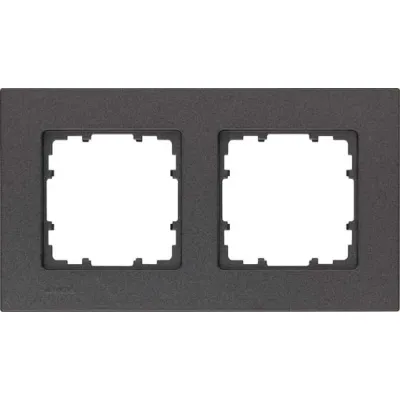 Siemens Rahmen 2-fach DELTA miro 5TG1112-2 | Schalterrahmen | Unterputz | Kunststoff | 161x90mm | carbon metallic