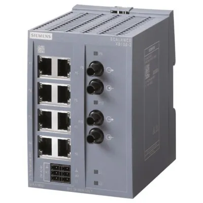 Siemens Switch SCALANCE XB108-2 6GK5108-2BB00-2AB2 | 8x RJ45 10/100 Mbit/s | 2x MM BFOC | unmanaged | Hutschiene | IP20