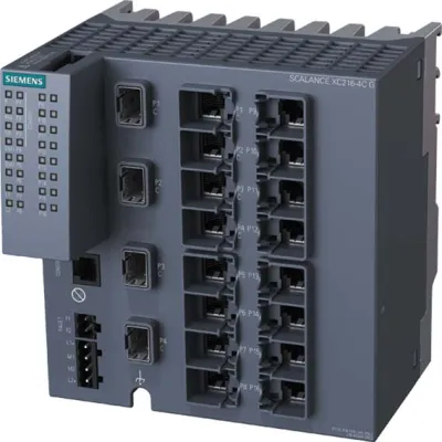 Siemens SCALANCE XC216-4C G 6GK5216-4GS00-2AC2 | Layer 2 Switch | 12x RJ45 | 4x SFP | Hutschiene | IP20 | Industrie