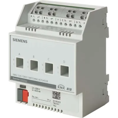 SIEMENS Schaltaktor 5WG1532-1DB31 KNX REG | 4-fach 230V 10A | C-Last | 4 TE | für Smart Home & Gebäudeautomatisierung