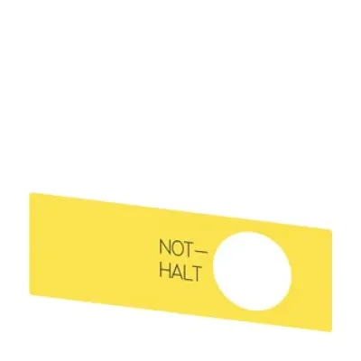 Siemens Bezeichnungsschild 3SU1900-0BE31-0AT0 | NOT-HALT Schild | rechteckig 112x38 mm | selbstklebend | gelb